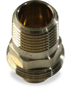 Transition piece brass f/clamp ring connector 1/2" m 20x2mm